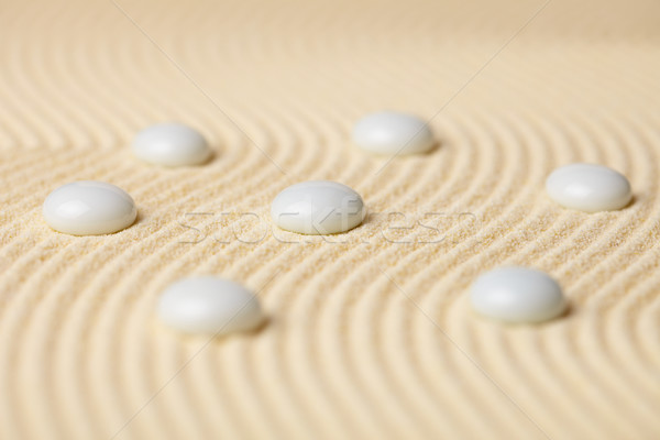 семь керамической камней рок саду Японский Сток-фото © pzaxe