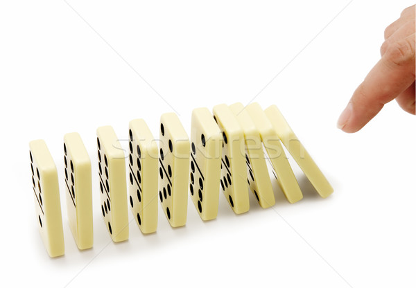 Falling of a dominoe Stock photo © pzaxe