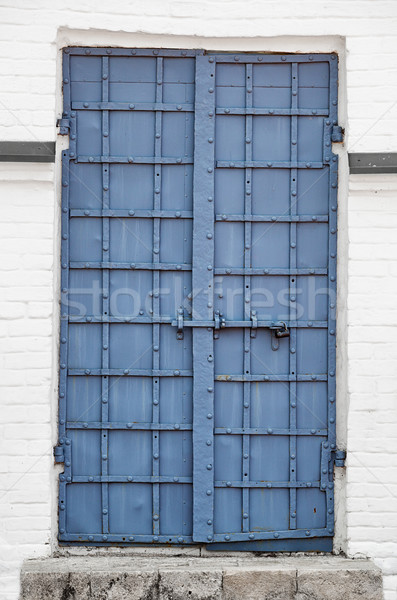 Demir kapı güvenlik siyah boyalı Stok fotoğraf © pzaxe