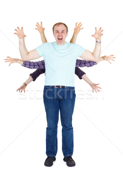 Stock photo: Funny family played - terrible monster
