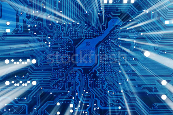 Tech industrial electronic blue background Stock photo © pzaxe