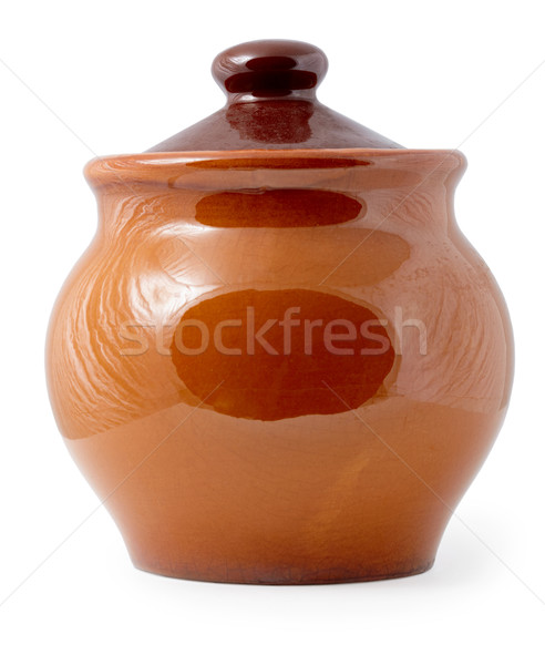Vieux céramique pot isolé blanche fond [[stock_photo]] © pzaxe