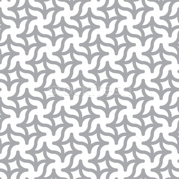 Simple weaving vector pattern - white and gray abstract flowers  Stock photo © pzaxe
