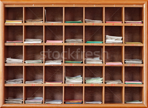 Cabinet with notes for divination in the interior of a Buddhist  Stock photo © pzaxe