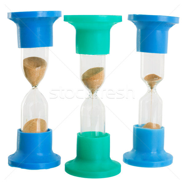 Sanduhr Kunststoff stehen weiß Glas blau Stock foto © pzaxe