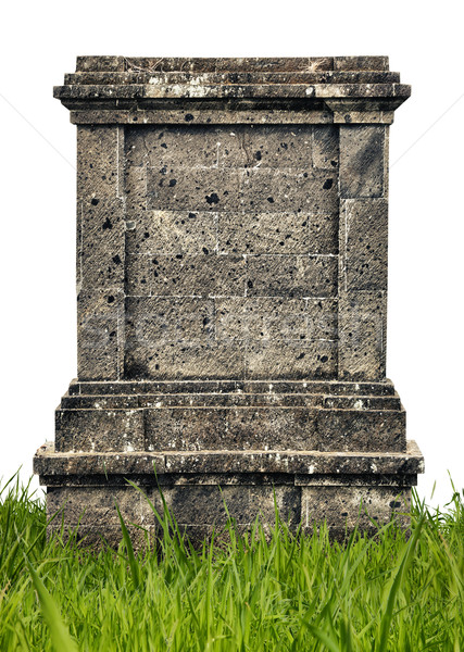 Large headstone monument on white background Stock photo © pzaxe
