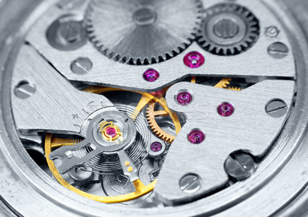 Ancient metal clockwork close-up Stock photo © pzaxe