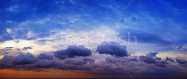 Stock foto: Panorama · schönen · bewölkt · Himmel · Sonnenschein · Meer