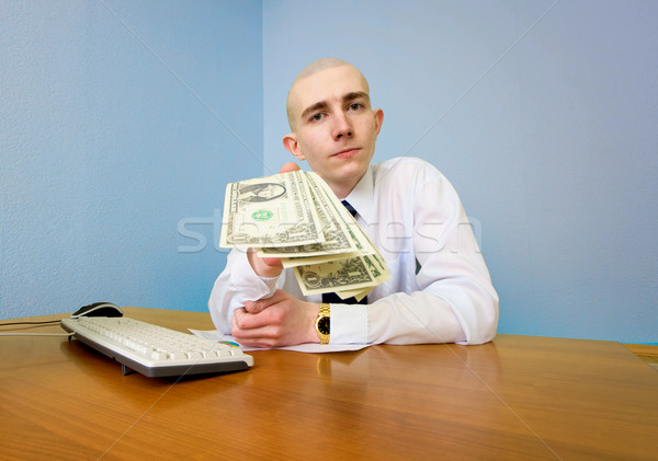Chief stretching to us a pack of dollars Stock photo © pzaxe