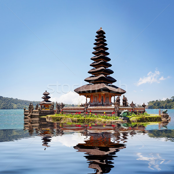 Collage with reflection of Pura Ulun Danu Bratan Stock photo © pzaxe