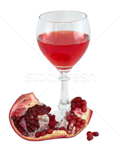 Still-life with a glass of wine and pomegranate Stock photo © pzaxe