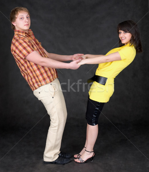 Couple is turned keeping for hands Stock photo © pzaxe
