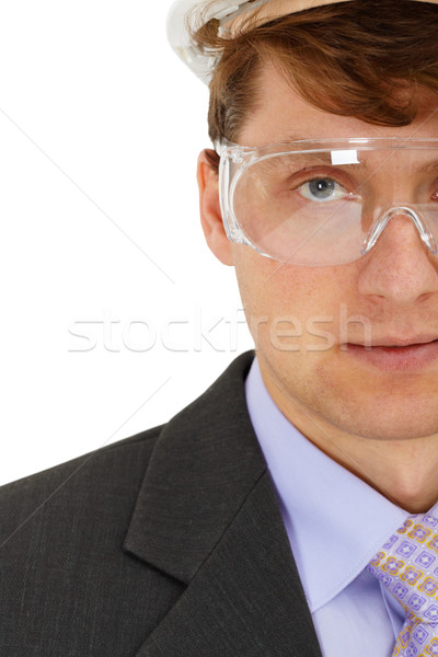 Mérnök védőszemüveg portré közelkép férfi üzletember Stock fotó © pzaxe