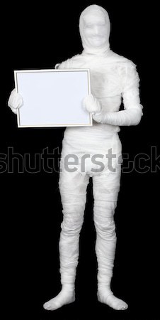 Mummy with blank frame Stock photo © pzaxe