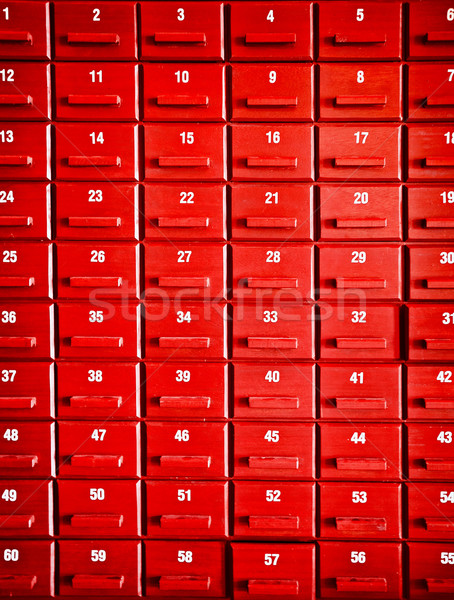 Numbered red wooden cases Stock photo © pzaxe