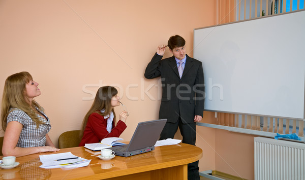 Young man to speak at a meeting Stock photo © pzaxe