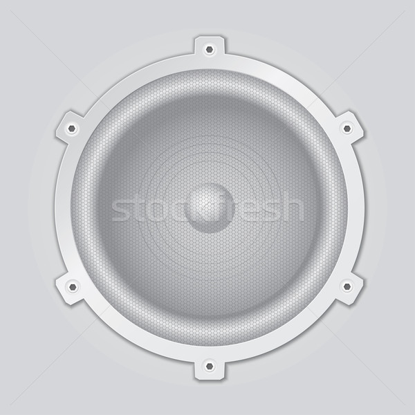 Silver speaker closeup - vector Stock photo © pzaxe