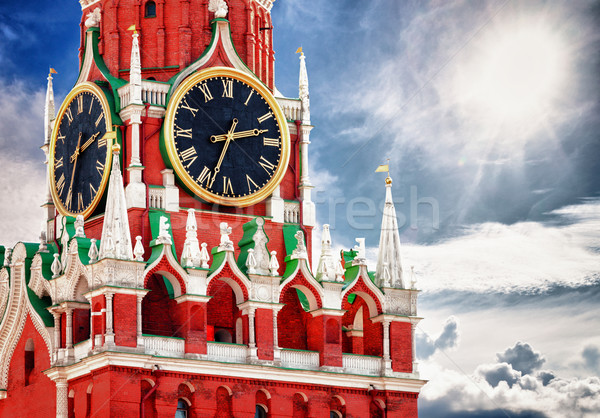 Torony óra Oroszország Vörös tér Moszkva Kreml Stock fotó © pzaxe