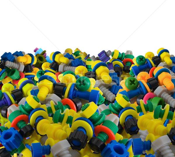 Color toy plastic bolts and nuts Stock photo © pzaxe