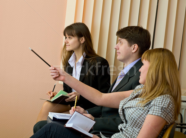 Group of businessmen sitting on armchairs Stock photo © pzaxe