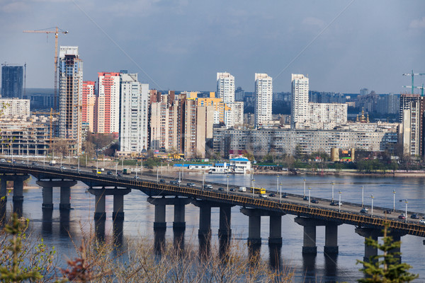 Ukraine, Kiev. Dnieper River and the bridge Paton Stock photo © pzaxe