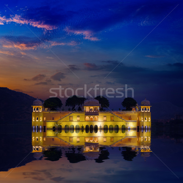Foto stock: Índia · ponto · de · referência · lago · palácio · água · edifício