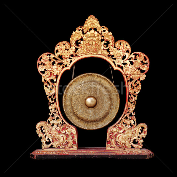 Vintage musical instrument - traditional Balinese Gong, isolated Stock photo © pzaxe