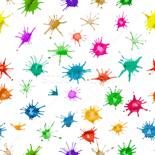 Stock photo: Color blots on a white - seamless texture