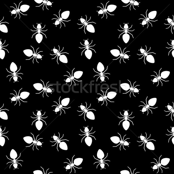 Seamless texture - insects parasites on black Stock photo © pzaxe