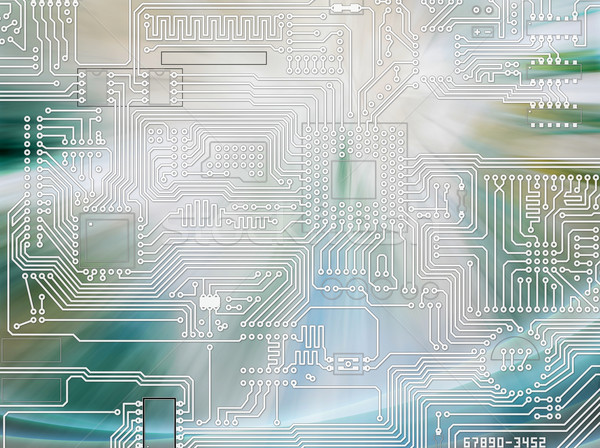 Rays of light shining and circuit board background Stock photo © pzaxe