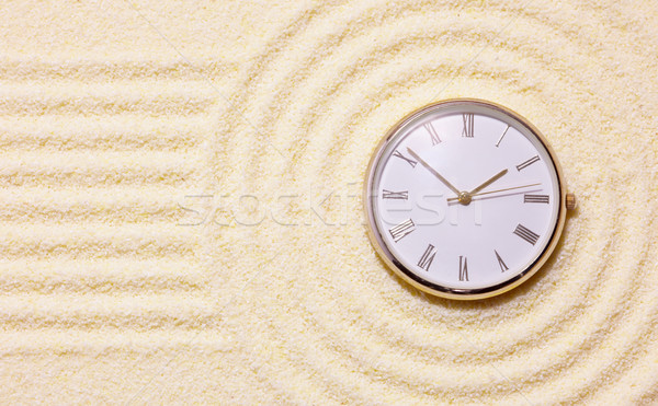 Old watch on sand in composition of Japanese rock-garden Stock photo © pzaxe