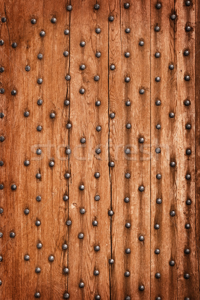 Vintage wooden background with metal rivets Stock photo © pzaxe
