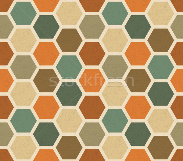 Hexagonal vintage vector seamless pattern Stock photo © pzaxe