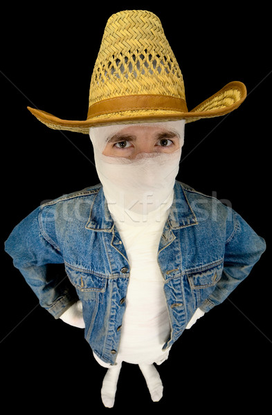 Bandaged funny cowboy Stock photo © pzaxe