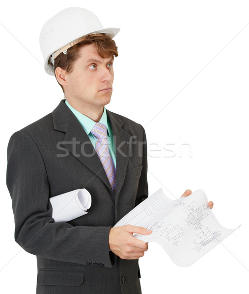 Serious builder thinks the project Stock photo © pzaxe