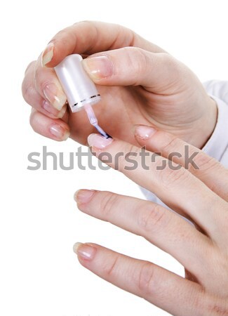 Female hands nails painting Stock photo © pzaxe