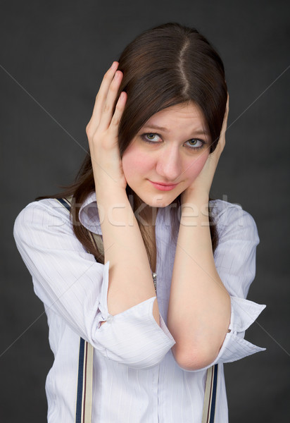 Hear No Evil girl Stock photo © pzaxe