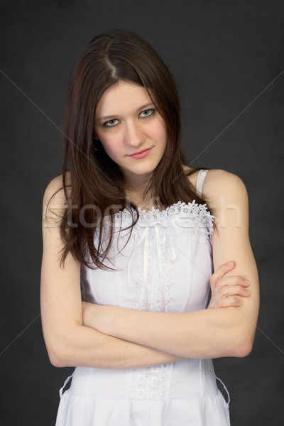 Portrait of malcontent girl Stock photo © pzaxe