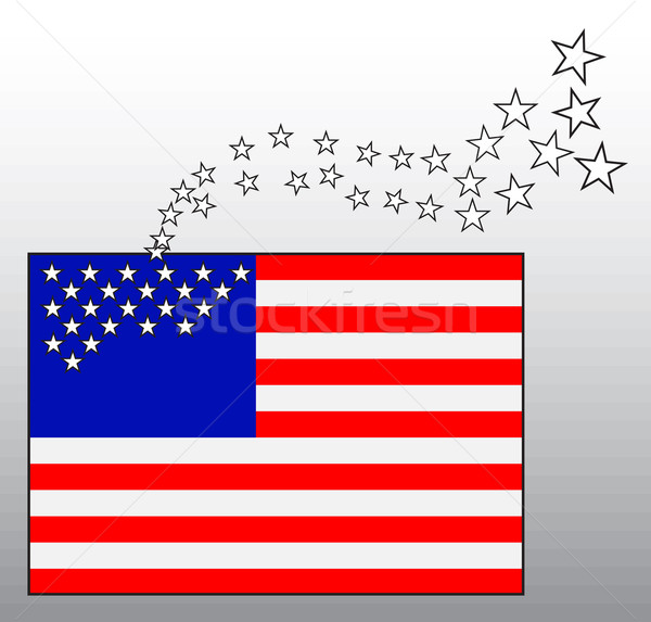 Stock photo: Conceptual image of American flag with departing stars