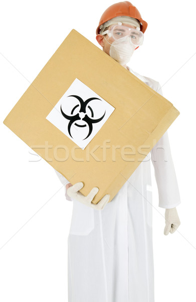 Scientist and carton box Stock photo © pzaxe