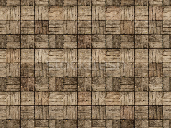 Wooden Patio in Parquet Style with Alternating Woodgrain Stock photo © pzaxe