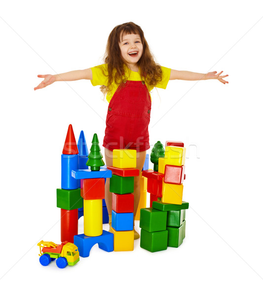 Happy child in a toy castle Stock photo © pzaxe