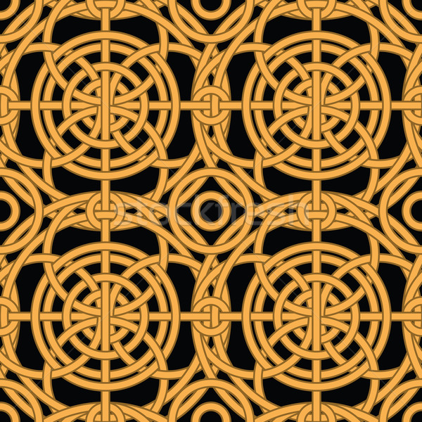 Ethnic gold interlaced - seamless vector pattern Stock photo © pzaxe