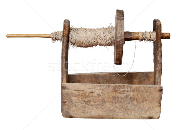 Ancient ukrainian wooden reel - tool for the production of yarn Stock photo © pzaxe