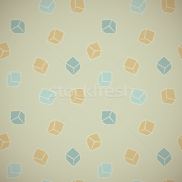 Vector abstract background - color cubes in vintage style Stock photo © pzaxe