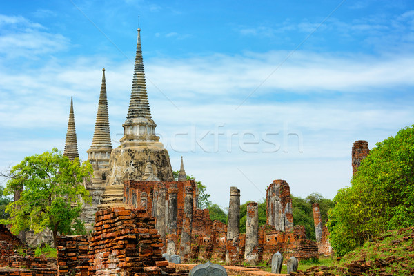 Wat Phra Si Sanphet temple. Thailand, Phra Nakhon Si Ayutthaya P Stock photo © pzaxe