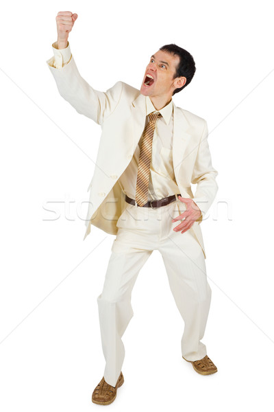 Wütend Geschäftsmann isoliert weiß Hintergrund Farbe Stock foto © pzaxe