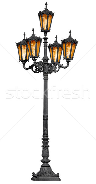 Antique lamp post on white Stock photo © pzaxe