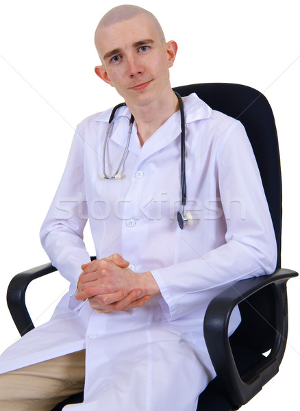 Mann Ärzte Kittel weiß Stock foto © pzaxe