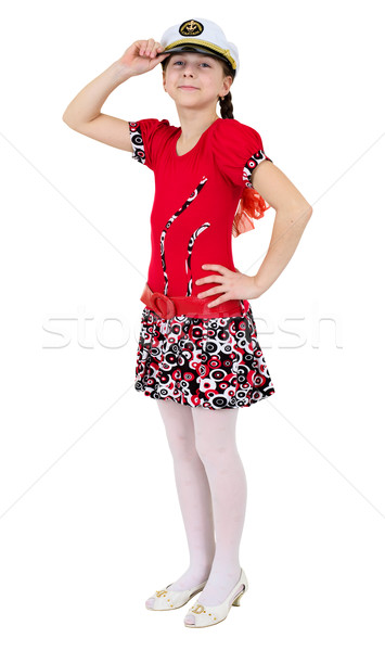 Young beautiful girl in uniform cap Stock photo © pzaxe